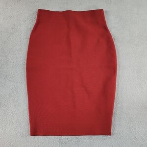 Shinestar Elegant Fitted Bodycon Red Pencil Skirt